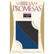 Biblia de Promesas DOS Tonos Negro y Azul Piel Especial: Promise Bible Two Tone Black N Blue Bonded Leather