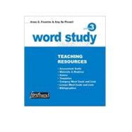Word Study Lessons: Grade 3, Teaching Resources