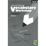 Vocabulary Workshop Test Booklets, Level G, Form A