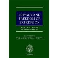 Privacy and Freedom of Expression,9780199246380