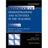 Handbook of Demonstrations and Activities in the Teaching of Psychology, Second Edition: Volume I: Introductory, Statistics, Research Methods, and History
