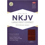NKJV Large Print Compact Reference Bible, Brown LeatherTouch with Celtic Cross