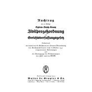 Nachtrag zur 20. Auflage Sydow-Busch-Krantz Zivilprozeßordnung und Gerichtsverfassungsgesetz