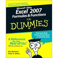 Microsoft Office Excel 2007 Formulas and Functions For Dummies
