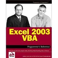 Excel 2003 VBA Programmer's Reference