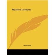 Master's Lectures 1923