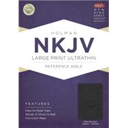NKJV Large Print Ultrathin Reference Bible, Black LeatherTouch Indexed