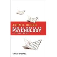 How To Write in Psychology A Student Guide
