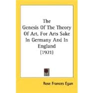 The Genesis Of The Theory Of Art, For Arts Sake In Germany And In England