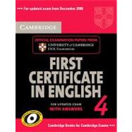 Cambridge First Certificate in English 4 for updated exam Self-study Pack (Student's Book with answers and Audio CDs (2)): Official Examination Papers from University of Cambridge ESOL Examinations