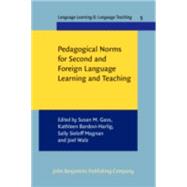 Pedagogical Norms for Second and Foreign Language Learning and Teaching Studies