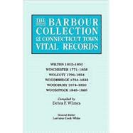 The Barbour Collection of Connecticut Town Vital Records: Wilton 1802-1850, Winchester 1771-1858, Wolcott 1796-1854, Woodbridge 1784-1832, Woodbury 1674-1850, Woodstock 1848-1866