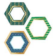 One World Hexagons With Gold Foil Cut-outs
