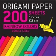 Origami Paper 200 Sheets Rainbow Colors 6 inches
