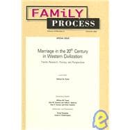 Marriage in the 20th Century in Western Civilization Trends, Research, Therapy, and Perspectives Volume 41 Number 2