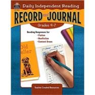 Daily Independent Reading Record and Journal, Grades 4-7