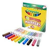 Crayola Broad Line Markers, Assorted Classic Colors, Box of 10 (764180)
