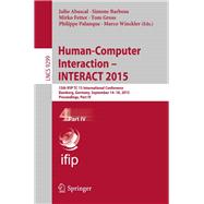 Human-Computer Interaction – INTERACT 2015