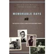 Memorable Days The Selected Letters of James Salter and Robert Phelps