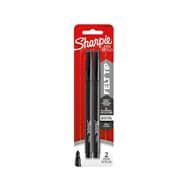 Sharpie Fine-Point Pens, Fine Point, 0.8 mm, Black Barrels, Black Ink, Pack Of 2 (Item #114465)