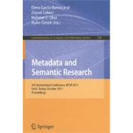 Metadata and Semantic Research: 5th International Conference, MTSR 2011, Izmir, Turkey, October 12-14, 2011. Proceedings
