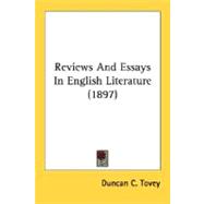 Reviews And Essays In English Literature