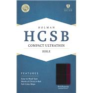 HCSB Compact Ultrathin Bible, Black/Burgundy LeatherTouch