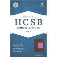 HCSB Compact Ultrathin Bible, Pink/Brown LeatherTouch with Magnetic Flap