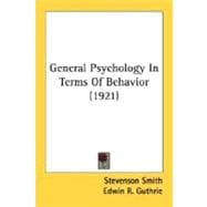 General Psychology In Terms Of Behavior