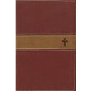 Holy Bible: New International Version, Burgundy/Tan Italian Duo-tone, With Cross Leather