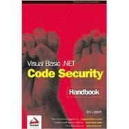 Visual Basic.Net Code Security Handbook,9781861007476
