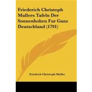 Friederich Christoph Mullers Tafeln Der Sonnenhohen Fur Ganz Deutschland