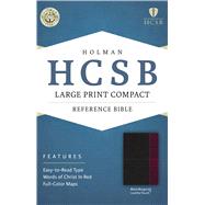 HCSB Large Print Compact Bible, Black/Burgundy LeatherTouch