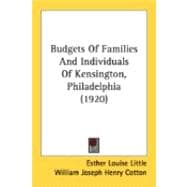 Budgets Of Families And Individuals Of Kensington, Philadelphia