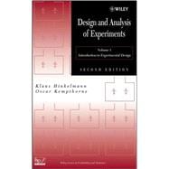 Design and Analysis of Experiments, Volume 1 Introduction to Experimental Design