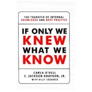 If Only We Knew What We Know The Transfer of Internal Knowledge and Best Practice