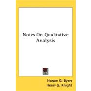 Notes on Qualitative Analysis