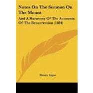 Notes on the Sermon on the Mount : And A Harmony of the Accounts of the Resurrection (1884) book cover, ISBN 9781104197605