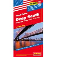 Hallwag USA Deep South Road Map: New Orleans, Memphis, Nashville, Natchez