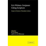 It Is Written: Scripture Citing Scripture: Essays in Honour of Barnabas Lindars, SSF
