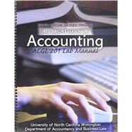 Applications of Accounting: ACGL 201 Lab Manual