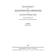 Zeitschrift für Ägyptische Sprache und Altertumskunde. Band 98, Heft 2