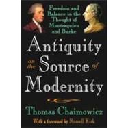 Antiquity as the Source of Modernity: Freedom and Balance in the Thought of Montesquieu and Burke book cover, ISBN 9781412807715