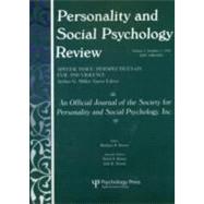 Perspectives on Evil and Violence: A Special Issue of personality and Social Psychology Review