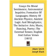 Essays On Moral Sentiments; Astronomical Inquiries; Formation Of Languages; History Of Ancient Physics; Ancient Logic And Metaphysics; The Imitative Arts; Music, Dancing, Poetry; The External Senses; English And Italian Verses