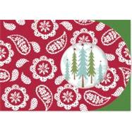 Festive Paisley Trees Large Boxed Holiday Cards