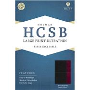 HCSB Large Print Ultrathin Reference Bible, Black/Burgundy LeatherTouch