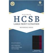 HCSB Large Print Ultrathin Reference Bible, Black/Burgundy LeatherTouch Indexed