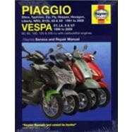 Piaggio Vespa Sfera, Typhoon, Zip, Fly, Skipper, Hexagon, Liberty, NRG, B125, X8 & X9 1991 to 2009 and Vespa ET, LX, S & GT 1996 to 2009