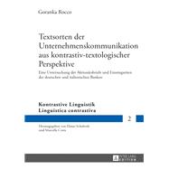 Textsorten Der Unternehmenskommunikation Aus Kontrastiv-textologischer Perspektive